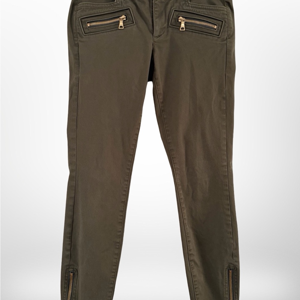 Loft Olive Green Women's Zip-Pocket Skinny Jeans 00P